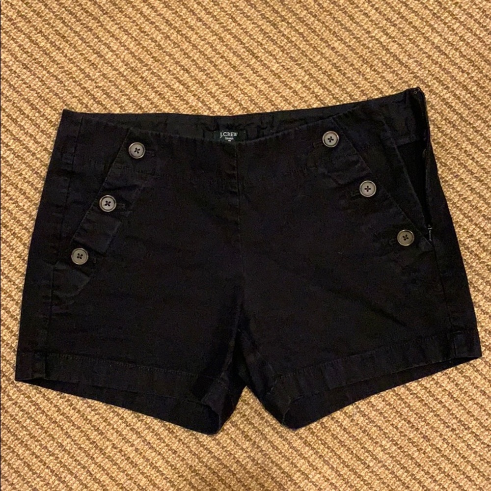J.Crew stretch black shorts w zipper on side